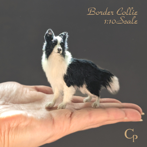 羊毛フェルトのボーダーコリー手のひらサイズ