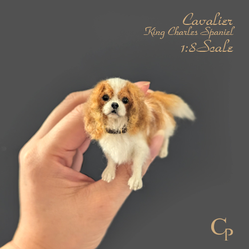 ミニチュア羊毛フェルト犬キャバリア・キング・チャールズ・スパニエル