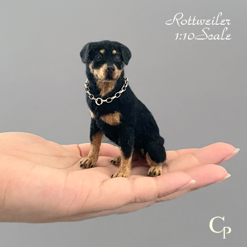 ロットワイラーのミニチュア羊毛フェルト