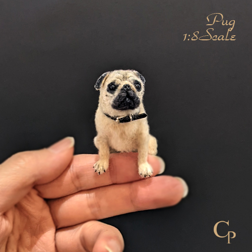 指乗りパグかわいいおすわりポーズ